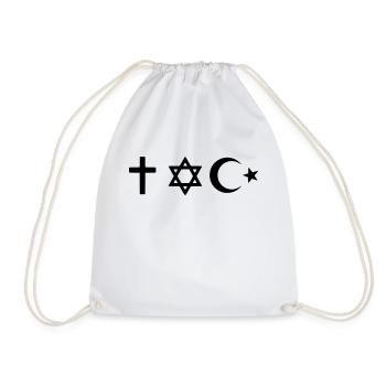 Religion, Islam, Judentum, Gott, Christ - Turnbeutel - Weiß - Vorne