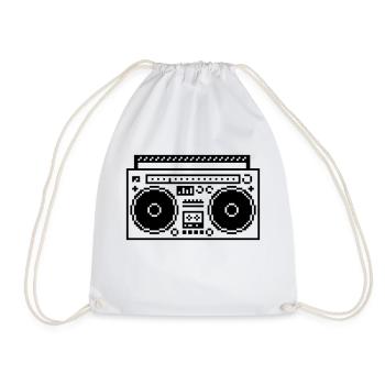 8bit Pixel Boombox - Turnbeutel - Weiß - Vorne