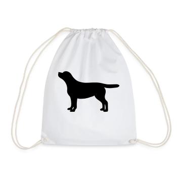 Labrador Silhouette - Turnbeutel - Weiß - Vorne