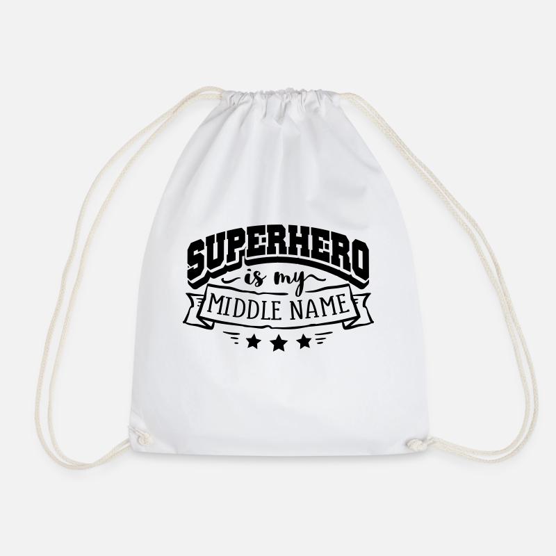 Superhero my name - Drawstring Bag - white