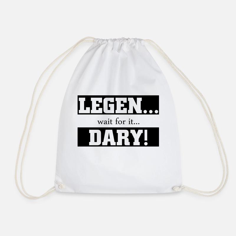 00497 Legendary wait for it - Drawstring Bag - white