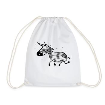 Einhorn Zebra lustig - Turnbeutel - Weiß - Vorne