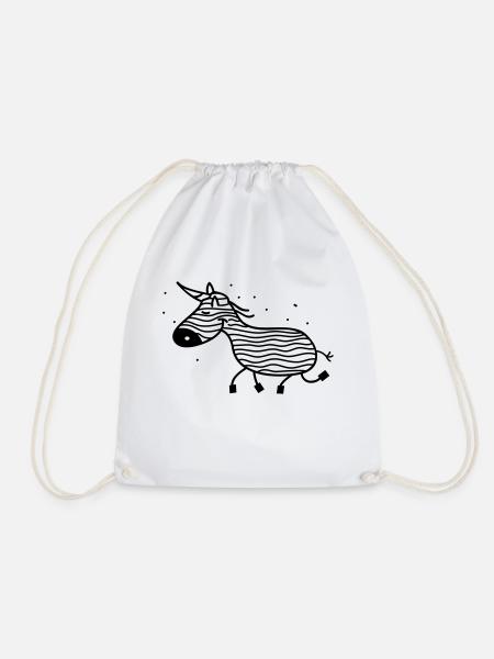 Einhorn Zebra lustig - Turnbeutel - Weiß