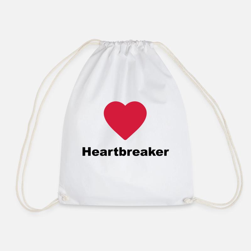 Cute "Heartbreaker" design for him and her - Drawstring Bag - white