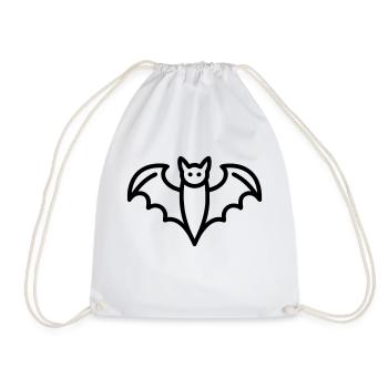 Bat Symbol Halloween Spooky Gift Idea - Drawstring Bag - white - Front