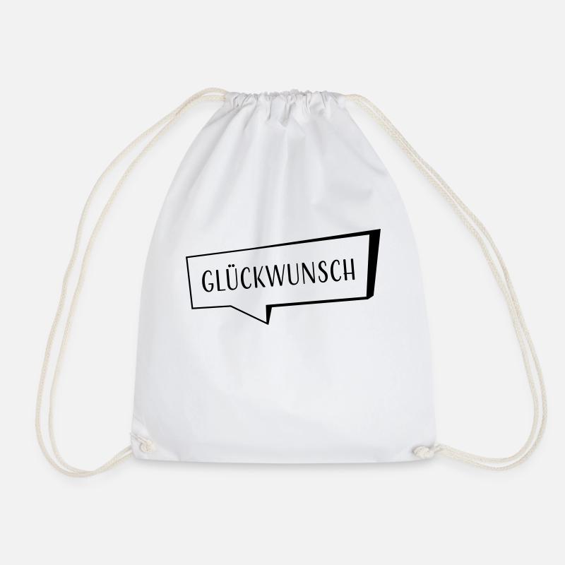 Congratulations - Drawstring Bag - white