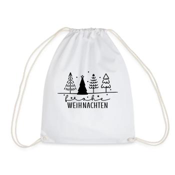 Frohe Weihnachten Design mit Tannenbäumen - Turnbeutel - Weiß - Vorne