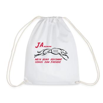 My dog is getting enough to eat - Drawstring Bag - white - Front