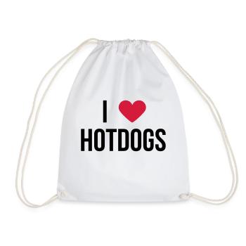 J'adore les hot-dogs! Proverbes cadeau - Sac de sport léger - blanc - Devant