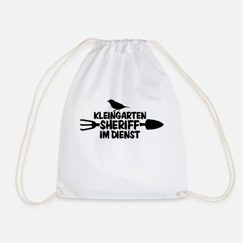 Kleingarten Sheriff Gartenarbeit - Turnbeutel - Weiß