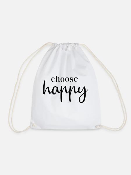 choose happy - Turnbeutel - Weiß
