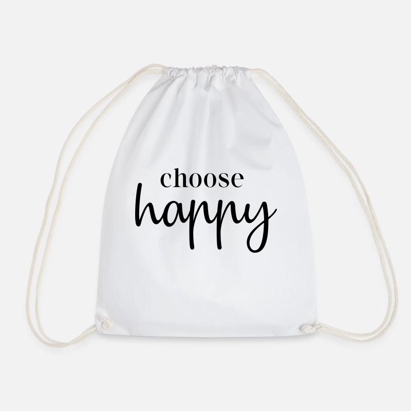 choose happy - Turnbeutel - Weiß