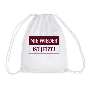 nie wieder ist jetzt - neutral - invertiert - Turnbeutel - Weiß - Vorne