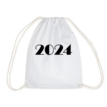 2024 Jahreszahl Datum Zahl Anno Kalenderjahr - Turnbeutel - Weiß - Vorne