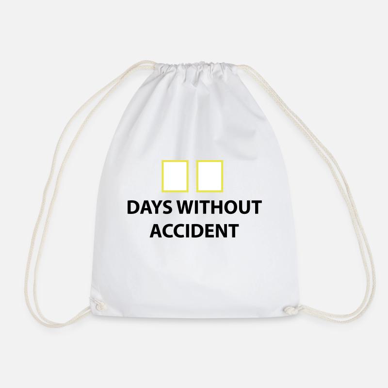 days without accident Tage ohne unfall - Turnbeutel - Weiß