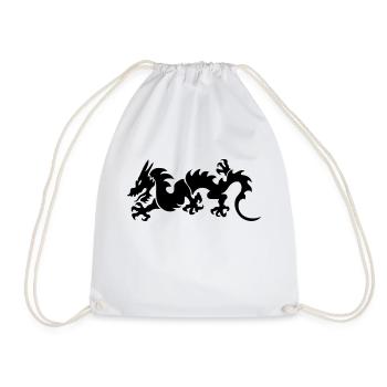 Dragon - Drawstring Bag - white - Front