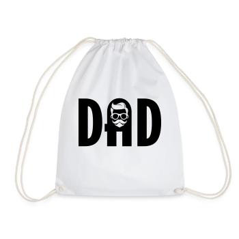 Dad Font Icon Logo - Drawstring Bag - white - Front
