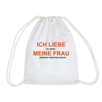 Cooles „Ich Liebe Meine Frau“ Design für Ihn - Turnbeutel - Weiß - Vorne