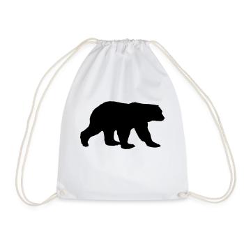 Bear Silhouette - Drawstring Bag - white - Front