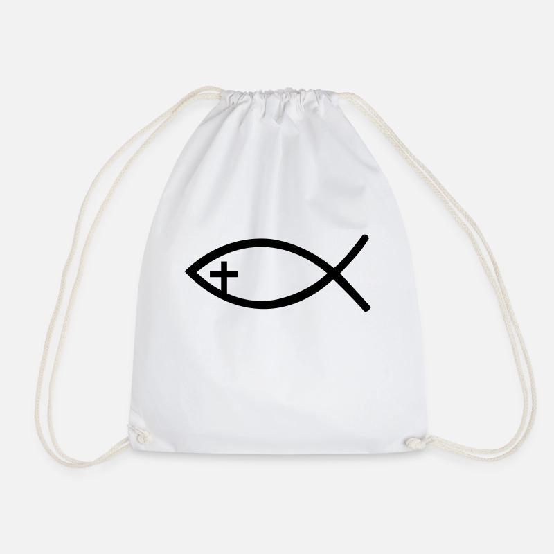 Jesus Fisch - Turnbeutel - Weiß