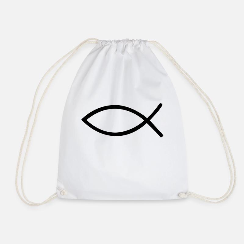 Jesus Fisch - Turnbeutel - Weiß