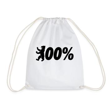 100% Berlin - Turnbeutel - Weiß - Vorne