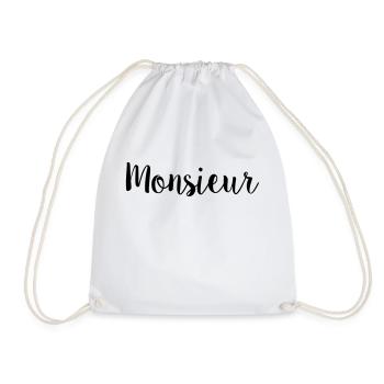 monsieur simple - Drawstring Bag - white - Front