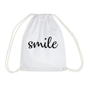 smile, einfach smile - Turnbeutel - Weiß - Vorne