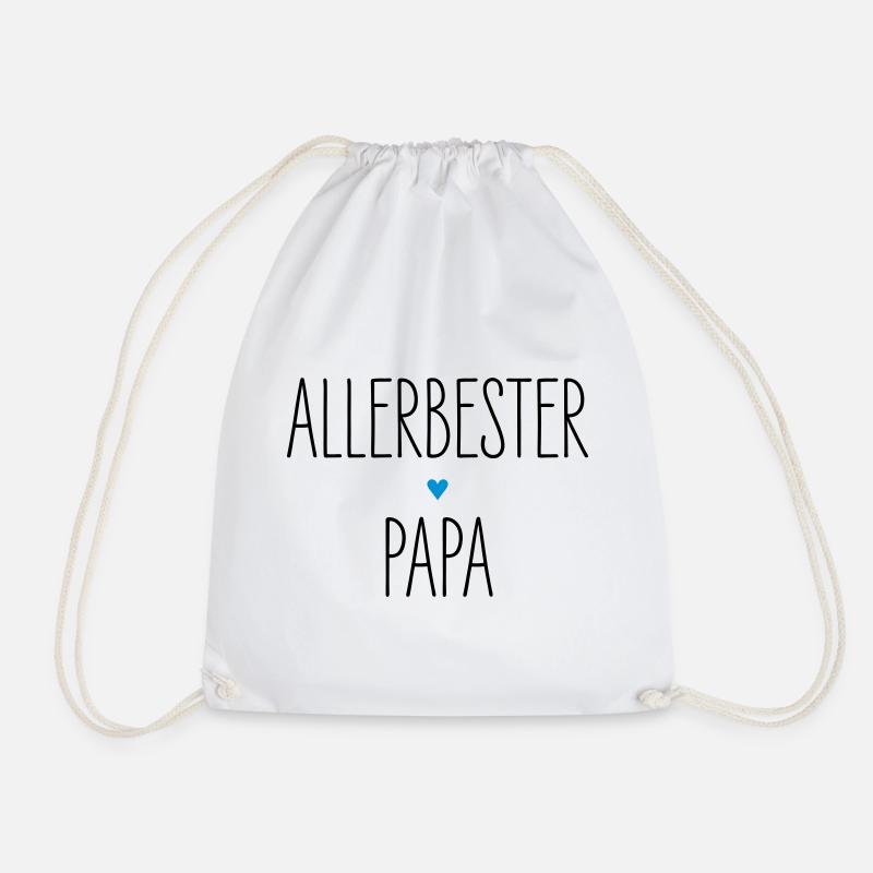 Allerbester Papa, Bester Vater, Herz, Geburtstag - Turnbeutel - Weiß