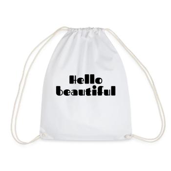 Hello beautiful Spruch - Turnbeutel - Weiß - Vorne