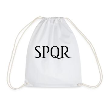SPQR Schriftzug Vektor Dunkel - Turnbeutel - Weiß - Vorne