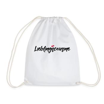 Lieblingscousine beste Cousine Spruch Geschenk - Turnbeutel - Weiß - Vorne