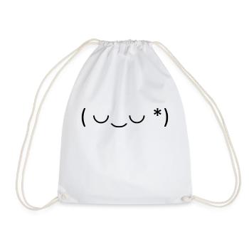 Gentle smile, great charm! 😊 - Drawstring Bag - white - Front