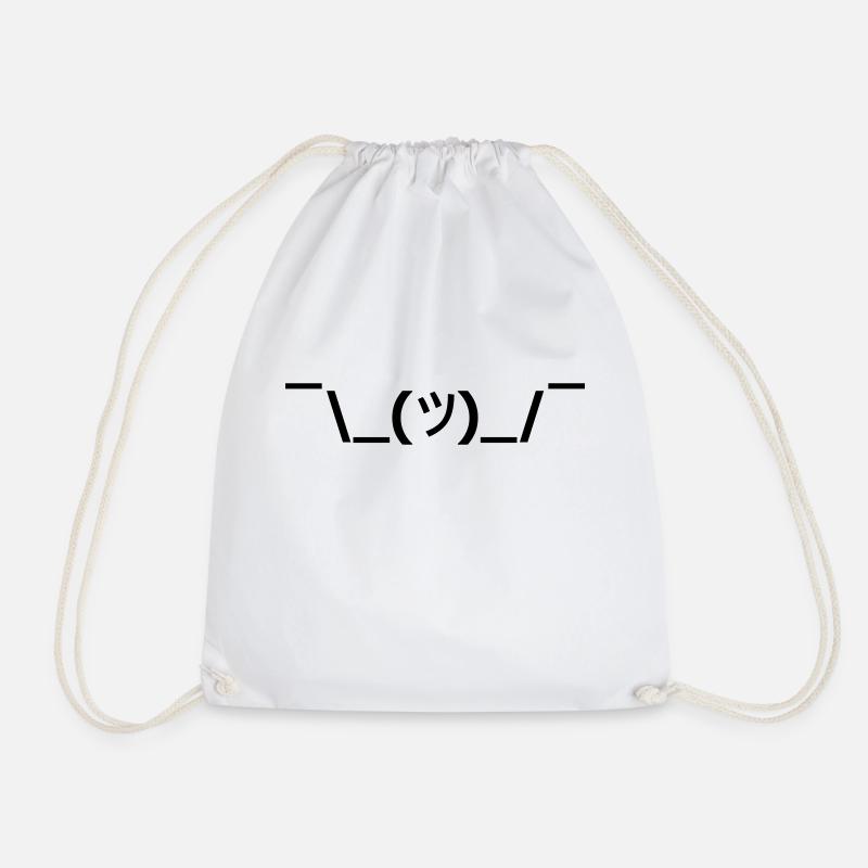 Shruggie black Vector - Drawstring Bag - white