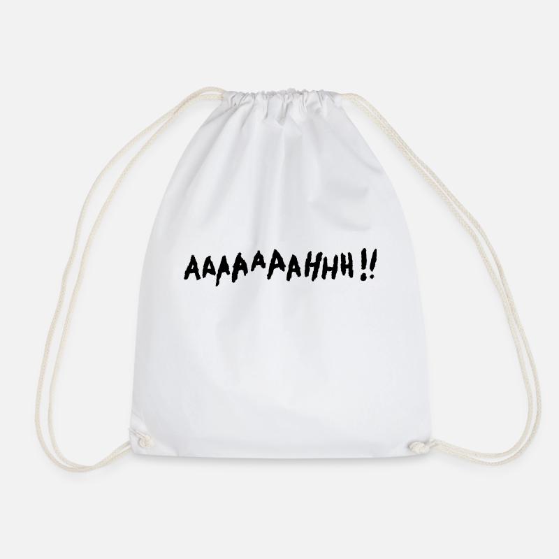 AAAAAAAAAHHH - Screaming spasm - Drawstring Bag - white