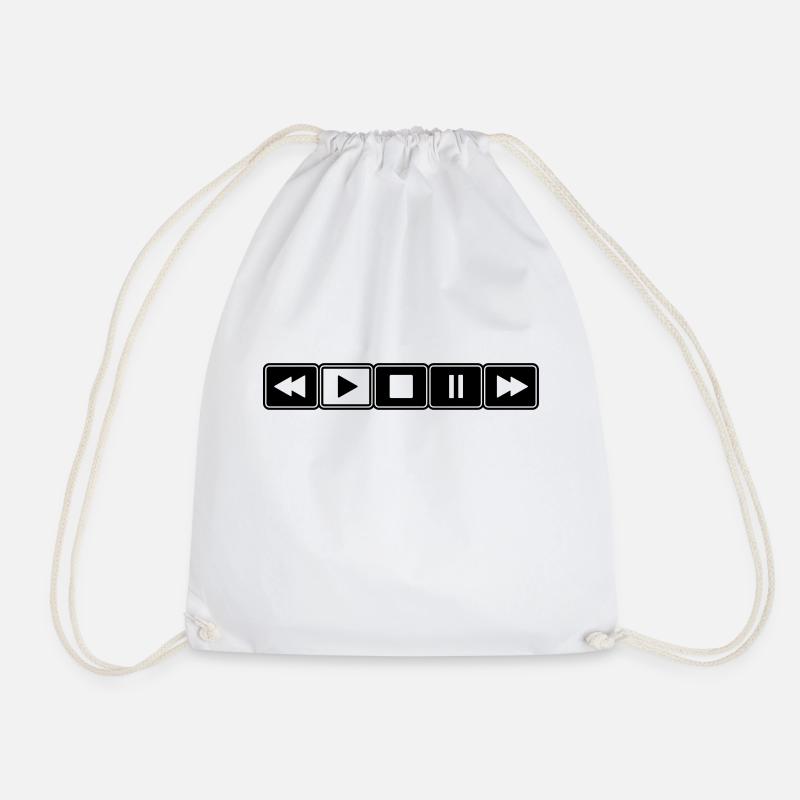 Music player - Drawstring Bag - white