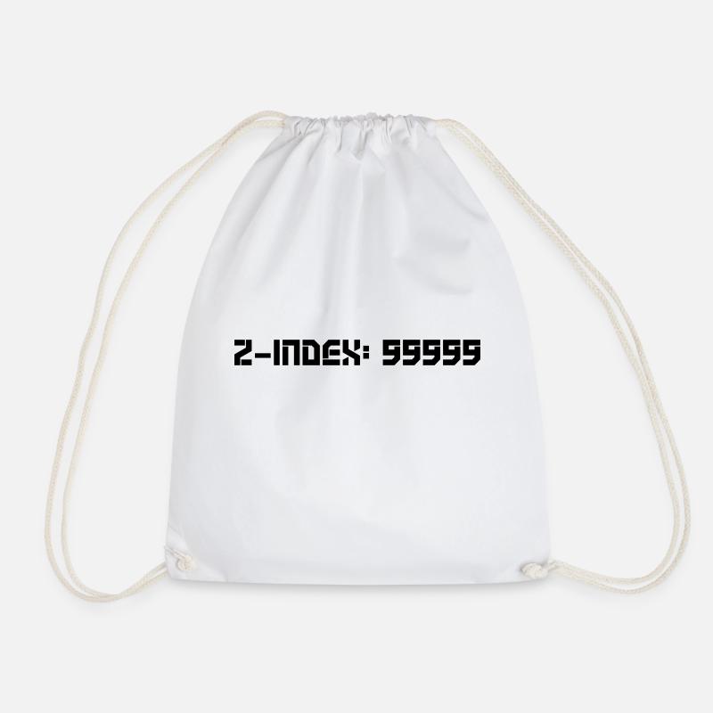Z-Index: 99999 T-Shirt - Design für CSS Coder - Turnbeutel - Weiß