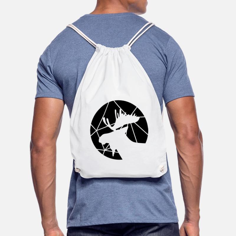 Moose grid pattern Drawstring Bag