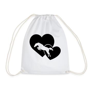 jumping Hearts - Turnbeutel - Weiß - Vorne