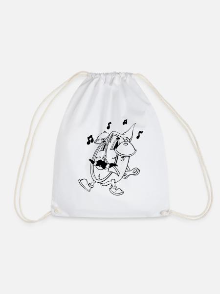 Crazy alarm clock - Drawstring Bag - white
