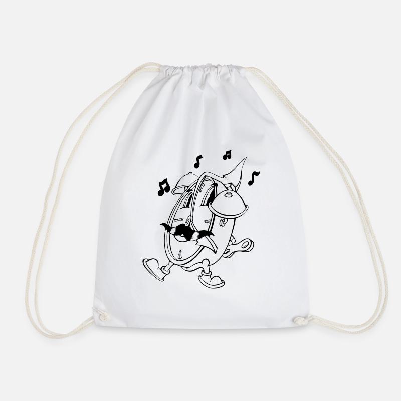 Crazy alarm clock - Drawstring Bag - white