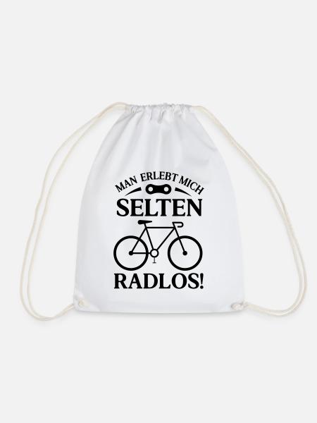 Man erlebt mich selten Radlos - Turnbeutel - Weiß