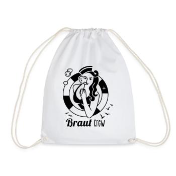 Braut - Crew - Team - JGA - Hochzeit - Küsten - 1C - Turnbeutel - Weiß - Vorne
