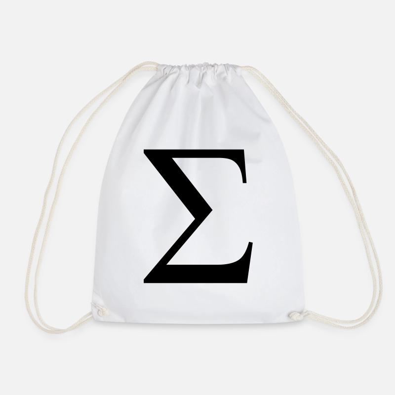 sigma greek - Drawstring Bag - white