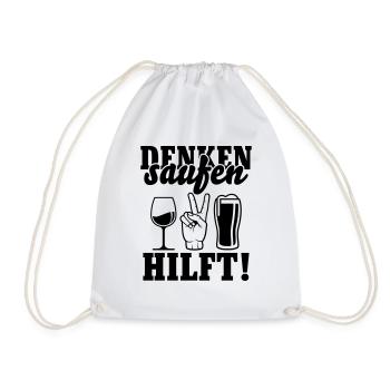 Saufen hilft - Turnbeutel - Weiß - Vorne