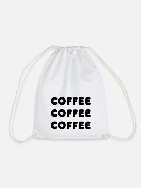 Coffee, Coffee Lover - Drawstring Bag - white