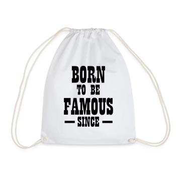 Born to be famous neutral free - Drawstring Bag - white - Front