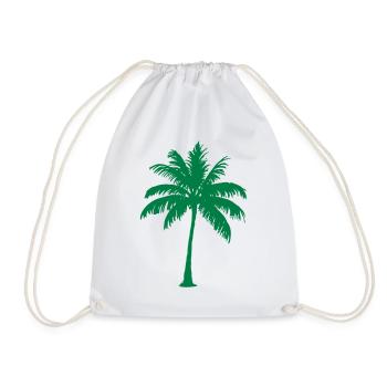 Palm tree - Drawstring Bag - white - Front