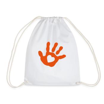 Bébé main - cœur - Sac de sport léger - blanc - Devant