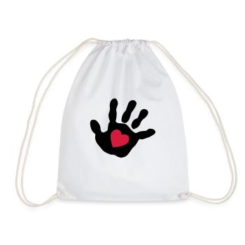 Bébé main - cœur - Sac de sport léger - blanc - Devant